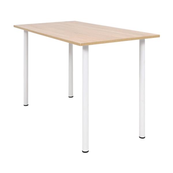 Grote foto vidaxl eettafel 120x60x73 cm eikenkleur en wit huis en inrichting eettafels