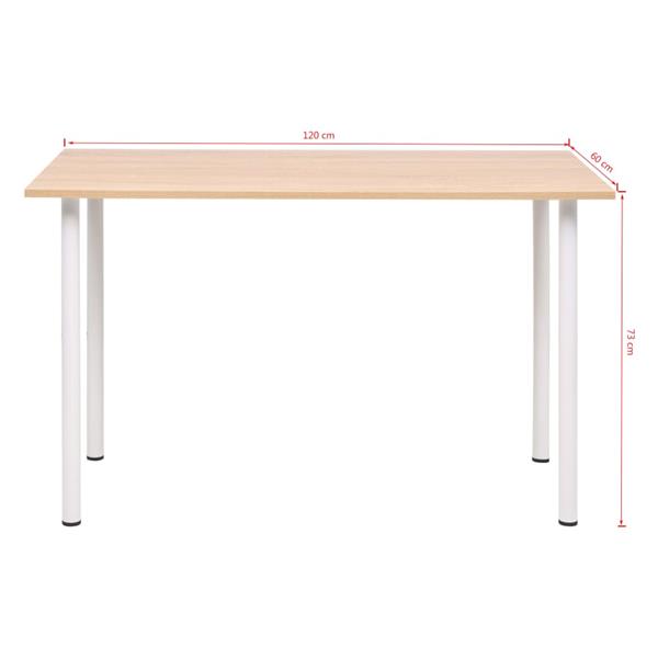Grote foto vidaxl eettafel 120x60x73 cm eikenkleur en wit huis en inrichting eettafels