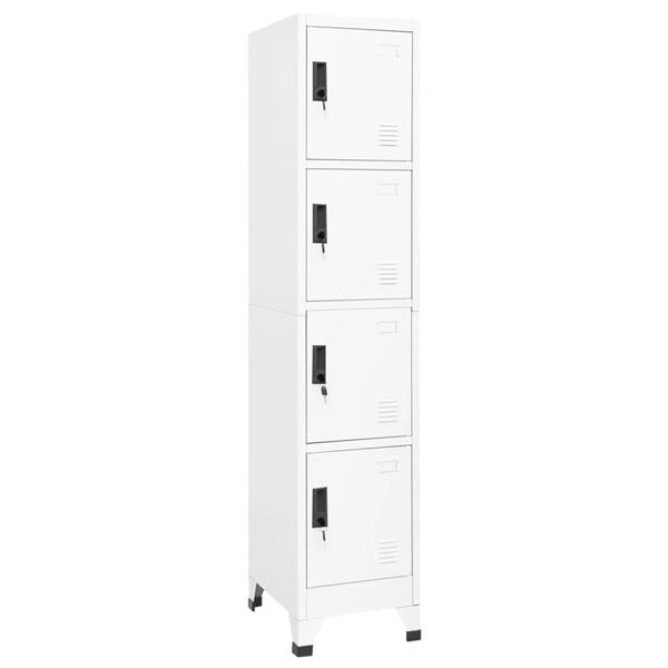 Grote foto vidaxl lockerkast 38x45x180 cm staal wit huis en inrichting overige
