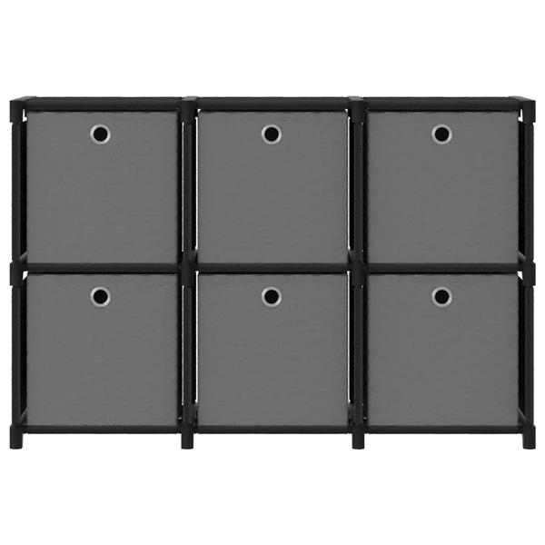 Grote foto vidaxl kast met 6 vakken met boxen 103x30x72 5 cm stof zwart huis en inrichting overige