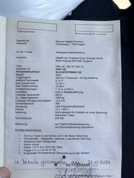 Grote foto niftylift 120 tet doe het zelf en verbouw hoogwerkers