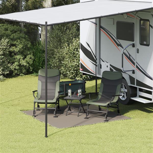 Grote foto vidaxl tent accessoire lichtgrijs polyester 200 x 200 cm vouwbaar caravans en kamperen tenten
