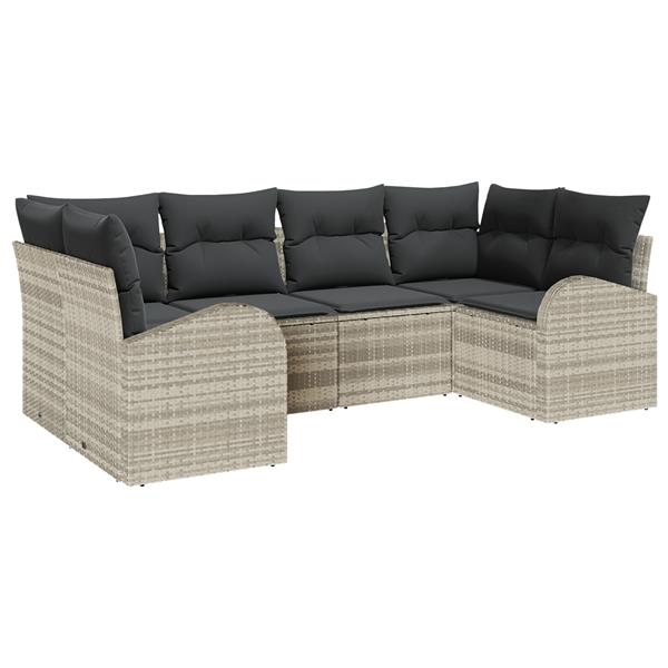 Grote foto vidaxl tuin sofa set 6 pcs lichtgrijs en donkergijs 234 x 124 x 85 cm tuin en terras tuinmeubelen