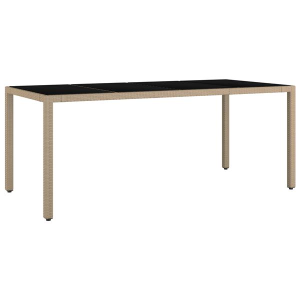 Grote foto vidaxl 7 delige tuinset poly rattan beige tuin en terras tuinmeubelen