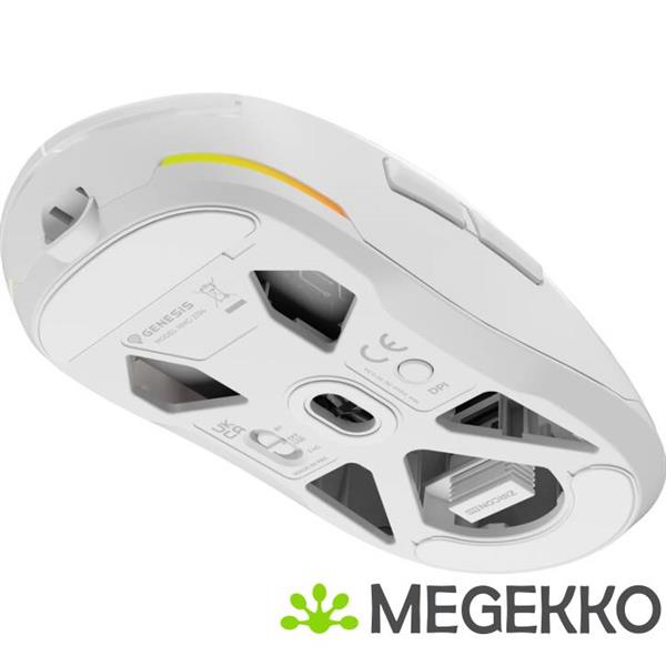 Grote foto genesis nmg 2194 gaming muis ambidextrous bluetooth usb type c wit computers en software overige computers en software