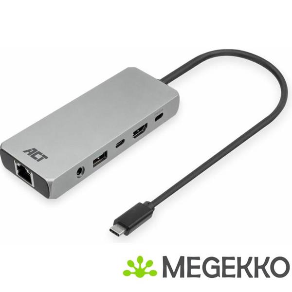 Grote foto act ac7095 laptop dock poortreplicator bedraad usb 3.2 gen 1 3.1 gen 1 type c grijs computers en software overige computers en software