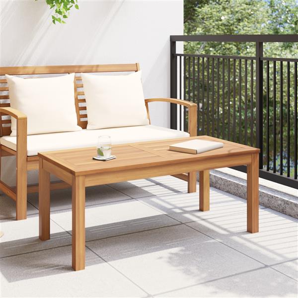 Grote foto vidaxl tuinstafel bruin 95 x 45 x 40 cm massief teakhout tuin en terras tuinmeubelen