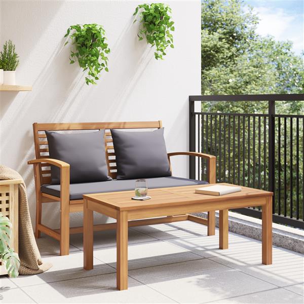 Grote foto vidaxl tuinbank bruin 110 x 64 x 76.5 cm massief teakhout tuin en terras tuinmeubelen