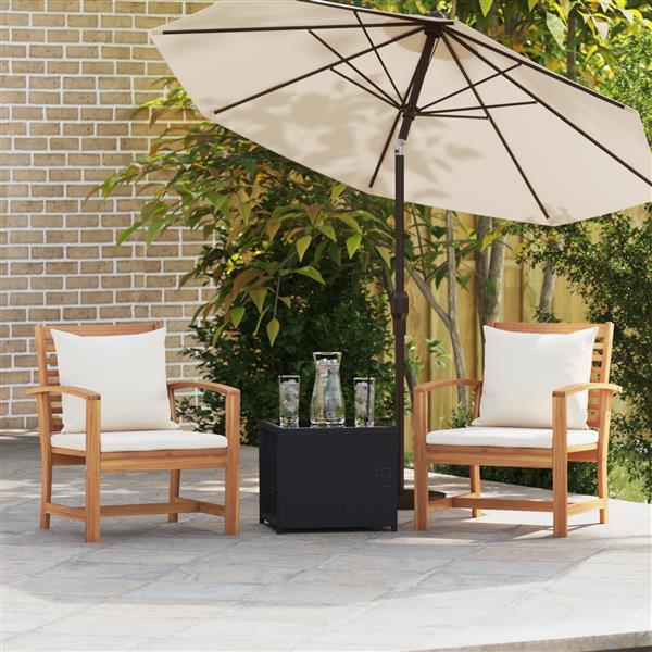 Grote foto vidaxl tuinstoelen 2 pcs bruin 60 x 65 x 76.5 cm massief teakhout tuin en terras tuinmeubelen