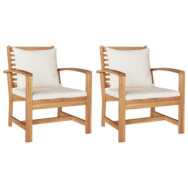 Grote foto vidaxl tuinstoelen 2 pcs bruin 60 x 65 x 76.5 cm massief teakhout tuin en terras tuinmeubelen