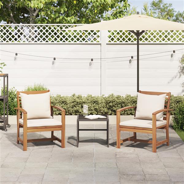 Grote foto vidaxl tuinstoelen 2 pcs bruin 60 x 65 x 76.5 cm massief teakhout tuin en terras tuinmeubelen
