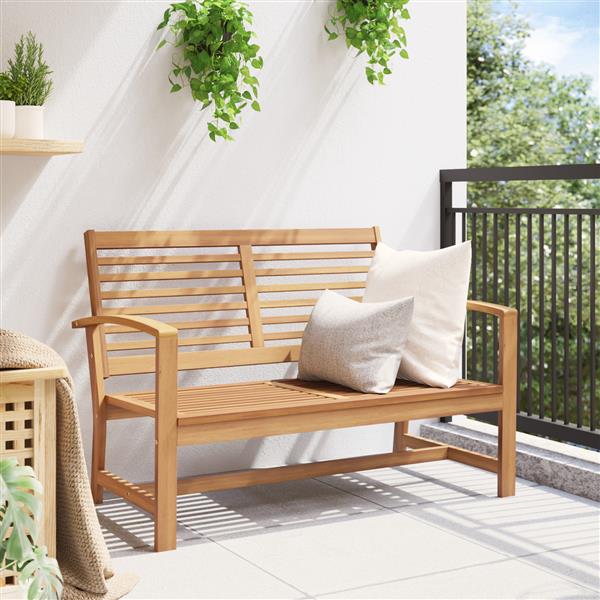 Grote foto vidaxl tuinbank bruin 110 x 64 x 76.5 cm massief teakhout tuin en terras tuinmeubelen
