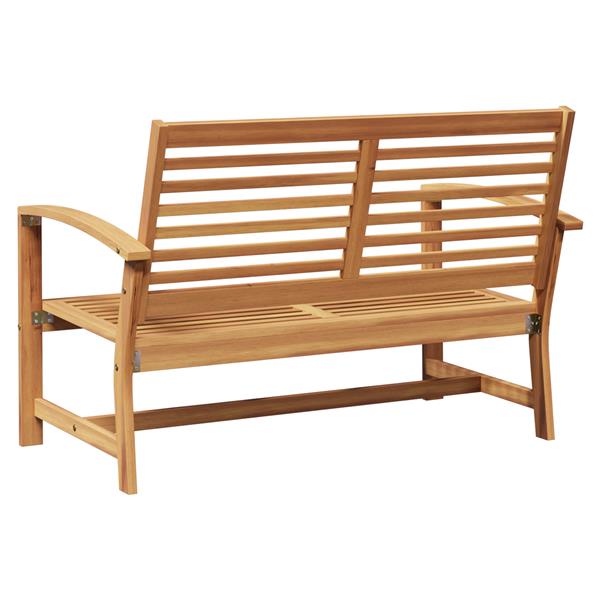 Grote foto vidaxl tuinbank bruin 110 x 64 x 76.5 cm massief teakhout tuin en terras tuinmeubelen