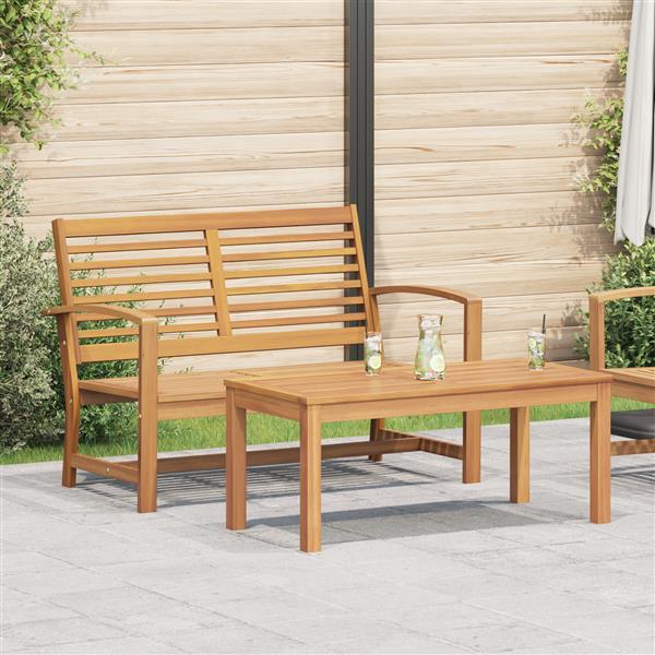 Grote foto vidaxl tuin sofa set 2 pcs bruin massief teakhout tuin en terras tuinmeubelen