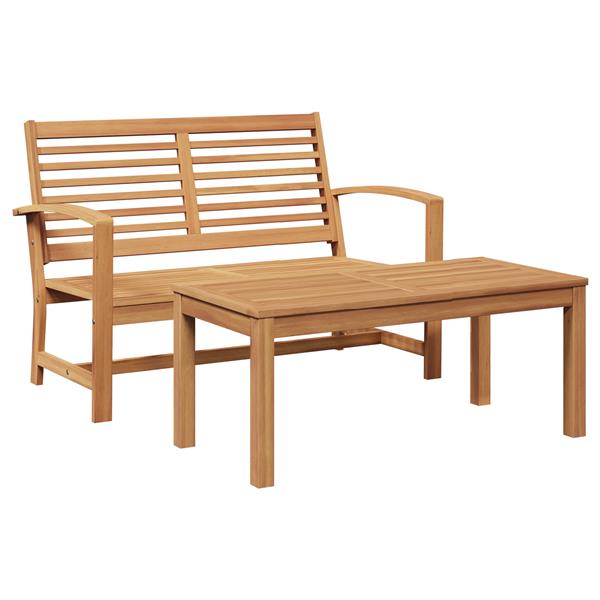 Grote foto vidaxl tuin sofa set 2 pcs bruin massief teakhout tuin en terras tuinmeubelen
