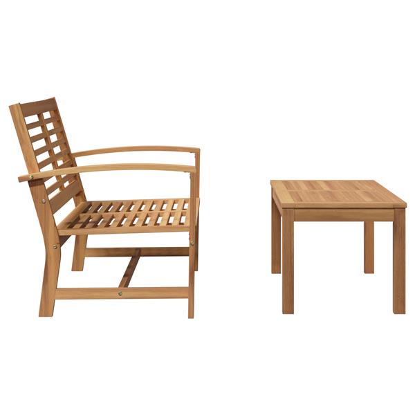 Grote foto vidaxl tuin sofa set 2 pcs bruin massief teakhout tuin en terras tuinmeubelen
