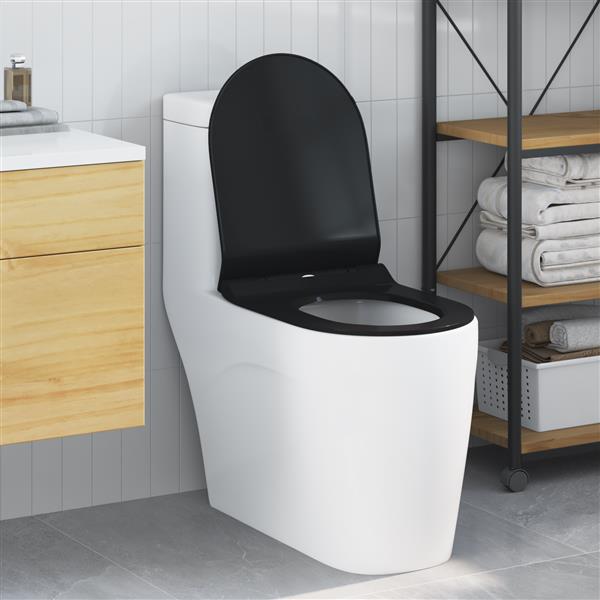 Grote foto vidaxl toiletzitting zwart 48.5 x 36 x 5 cm polypropyleen doe het zelf en verbouw sanitair
