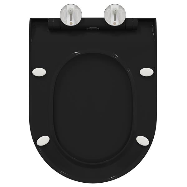 Grote foto vidaxl toiletzitting zwart 48.5 x 36 x 5 cm polypropyleen doe het zelf en verbouw sanitair