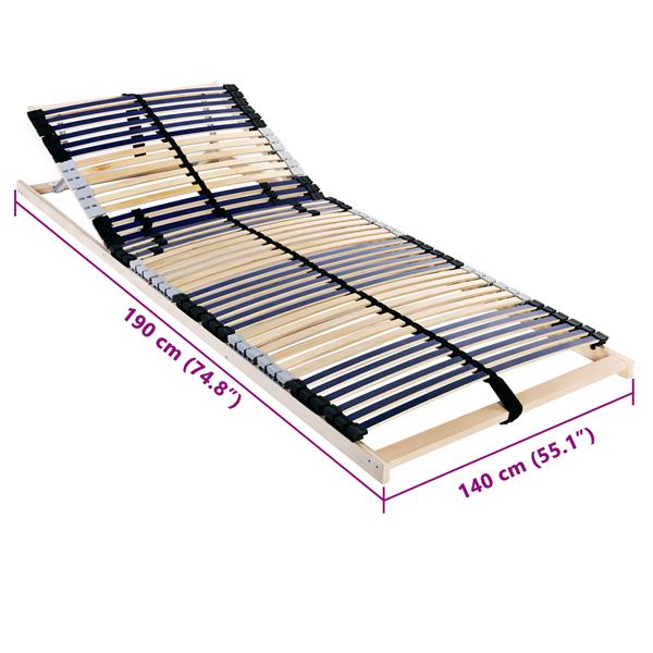 Grote foto vidaxl lamelbodem bruin 140 x 190 cm hout en plastic antiek en kunst stoelen en banken