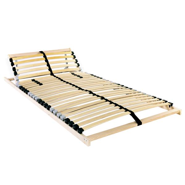 Grote foto vidaxl lamelbodem met hoofdeinde beige 140 x 190 cm hout antiek en kunst stoelen en banken
