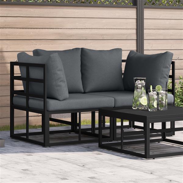 Grote foto vidaxl buitenmeubelsets met kussen met kussen 2 pcs zwart en anthraciet tuin en terras tuinmeubelen