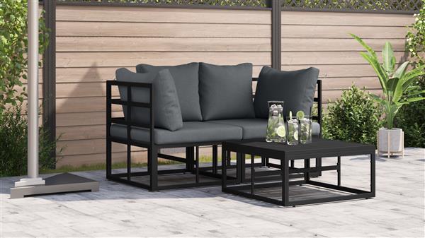 Grote foto vidaxl buitenmeubelsets met kussen met kussen 2 pcs zwart en anthraciet tuin en terras tuinmeubelen