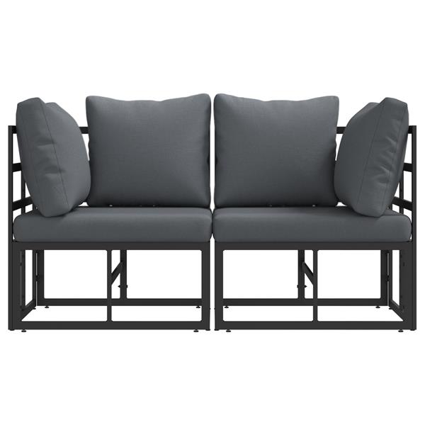 Grote foto vidaxl buitenmeubelsets met kussen met kussen 2 pcs zwart en anthraciet tuin en terras tuinmeubelen
