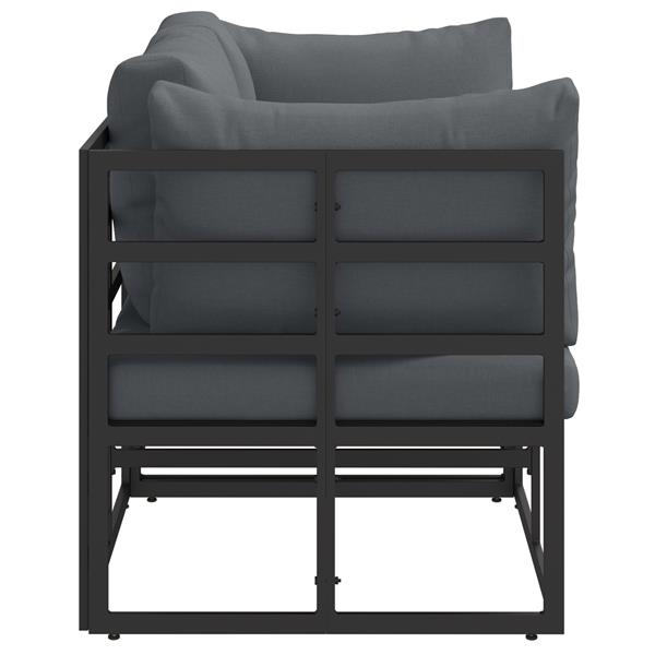 Grote foto vidaxl buitenmeubelsets met kussen met kussen 2 pcs zwart en anthraciet tuin en terras tuinmeubelen