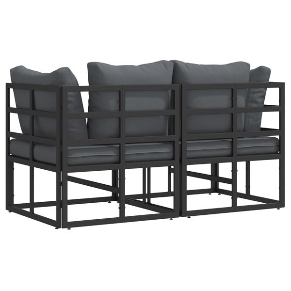 Grote foto vidaxl buitenmeubelsets met kussen met kussen 2 pcs zwart en anthraciet tuin en terras tuinmeubelen