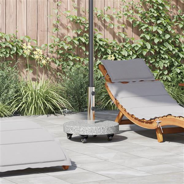 Grote foto vidaxl parasolvoet verstelbaar grijs 45 x 45 x 42.5 cm graniet en rvs tuin en terras overige tuin en terras