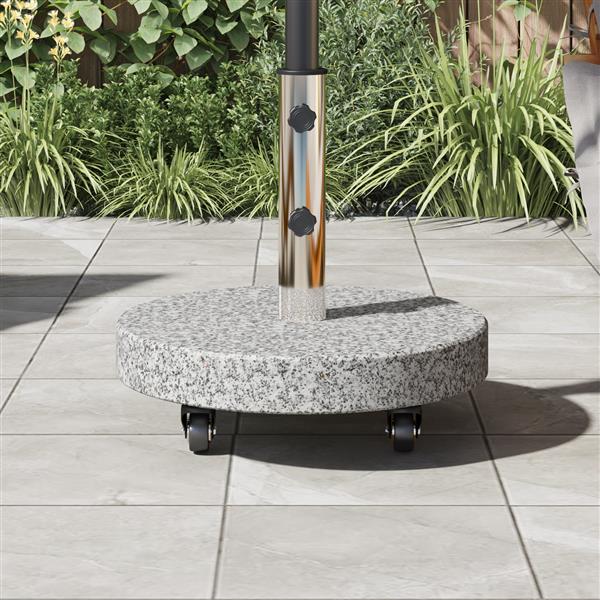 Grote foto vidaxl parasolvoet verstelbaar grijs 45 x 45 x 42.5 cm graniet en rvs tuin en terras overige tuin en terras