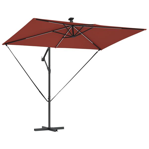 Grote foto vidaxl cantilever banana parasol terracotta 294 x 200 x 254 cm tuin en terras overige tuin en terras