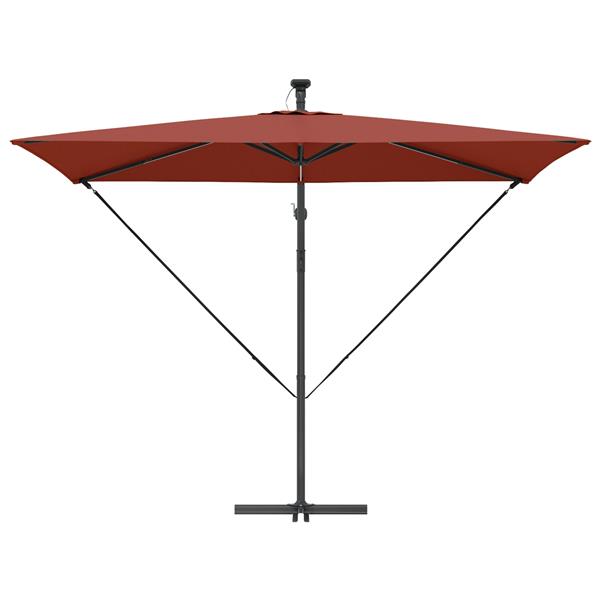 Grote foto vidaxl cantilever banana parasol terracotta 294 x 200 x 254 cm tuin en terras overige tuin en terras