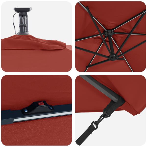 Grote foto vidaxl cantilever banana parasol terracotta 294 x 200 x 254 cm tuin en terras overige tuin en terras