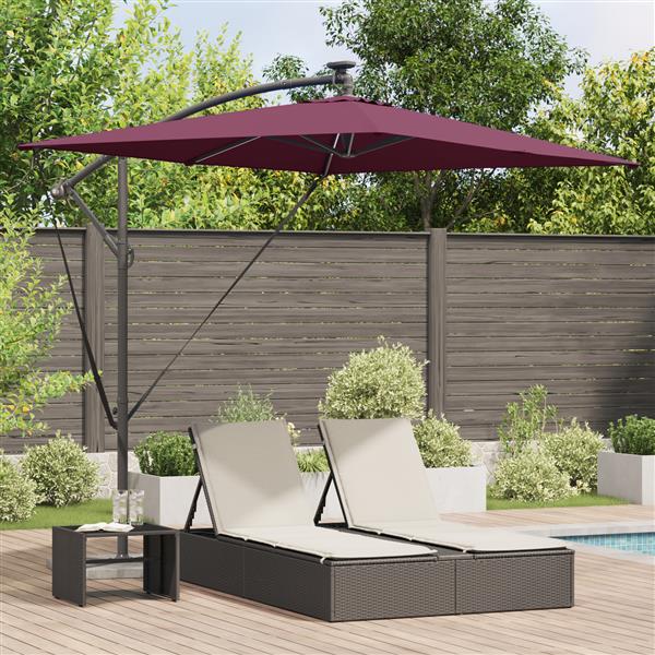 Grote foto vidaxl cantilever banana parasol bordeauxrood 294 x 200 x 254 cm tuin en terras overige tuin en terras