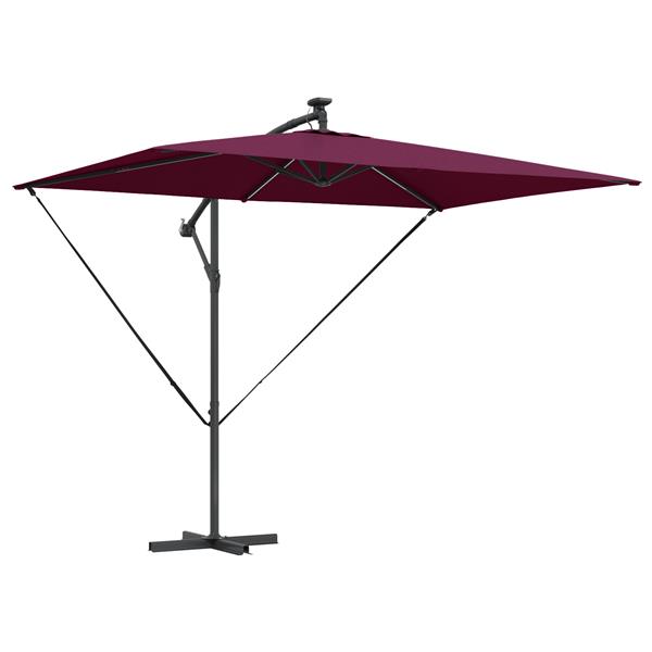 Grote foto vidaxl cantilever banana parasol bordeauxrood 294 x 200 x 254 cm tuin en terras overige tuin en terras