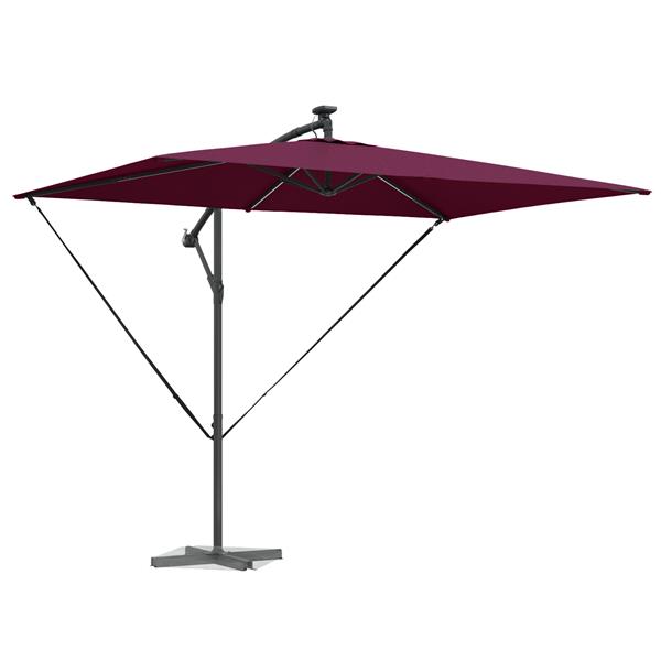 Grote foto vidaxl cantilever banana parasol bordeauxrood 294 x 200 x 254 cm tuin en terras overige tuin en terras