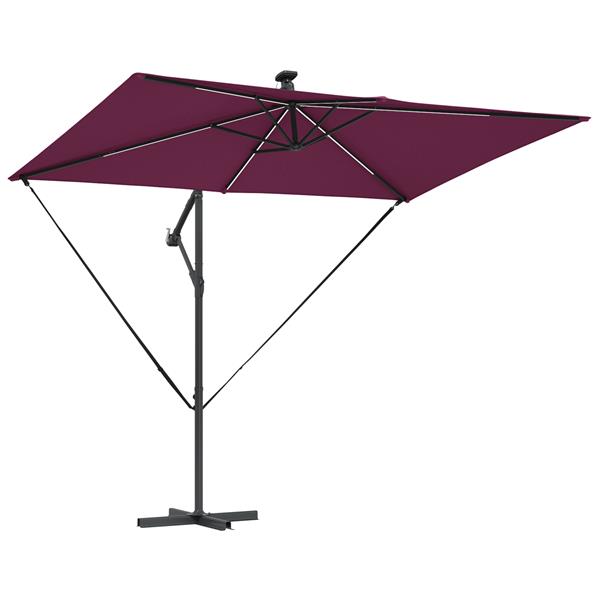 Grote foto vidaxl cantilever banana parasol bordeauxrood 294 x 200 x 254 cm tuin en terras overige tuin en terras