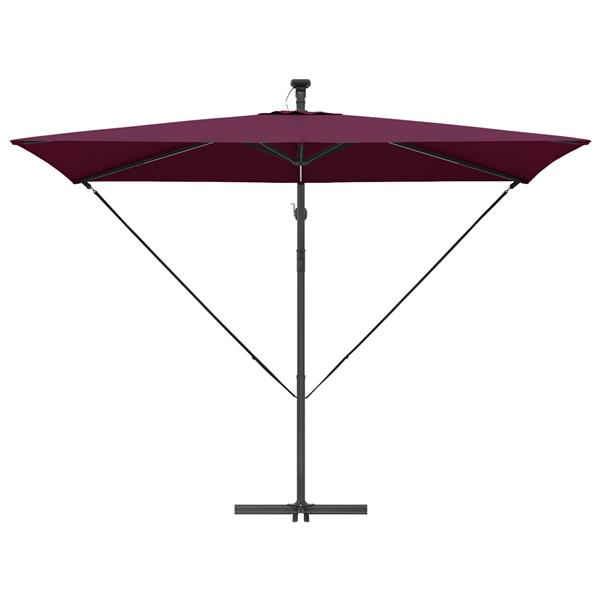 Grote foto vidaxl cantilever banana parasol bordeauxrood 294 x 200 x 254 cm tuin en terras overige tuin en terras