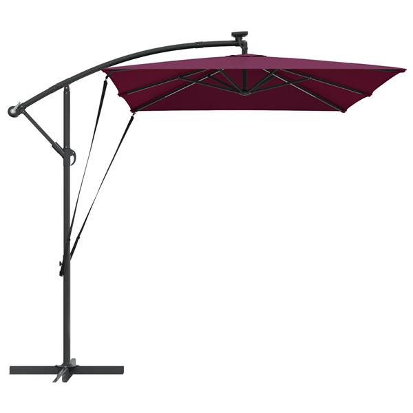 Grote foto vidaxl cantilever banana parasol bordeauxrood 294 x 200 x 254 cm tuin en terras overige tuin en terras