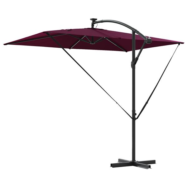 Grote foto vidaxl cantilever banana parasol bordeauxrood 294 x 200 x 254 cm tuin en terras overige tuin en terras