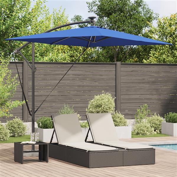 Grote foto vidaxl cantilever banana parasol met slot blauw 294 x 200 x 254 cm tuin en terras overige tuin en terras