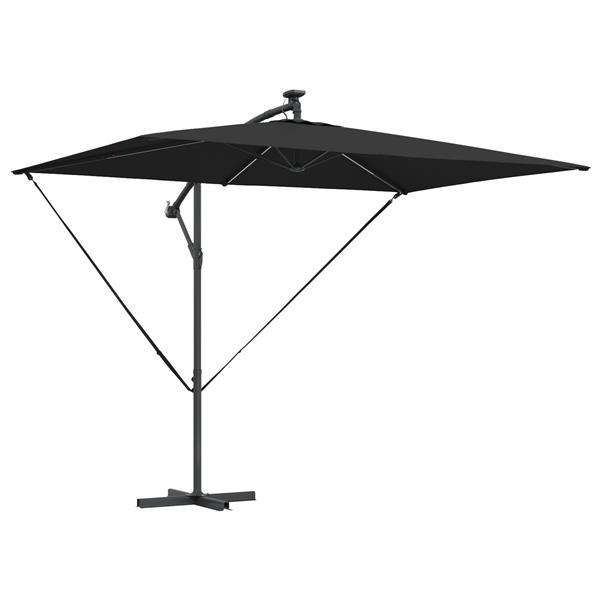 Grote foto vidaxl cantilever banana parasol met slot zwart 294 x 200 x 254 cm tuin en terras overige tuin en terras