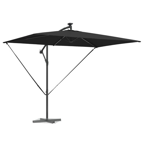 Grote foto vidaxl cantilever banana parasol met slot zwart 294 x 200 x 254 cm tuin en terras overige tuin en terras
