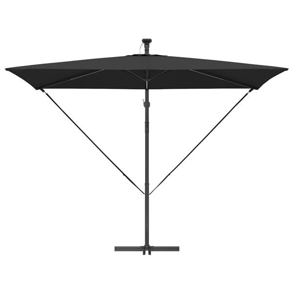 Grote foto vidaxl cantilever banana parasol met slot zwart 294 x 200 x 254 cm tuin en terras overige tuin en terras