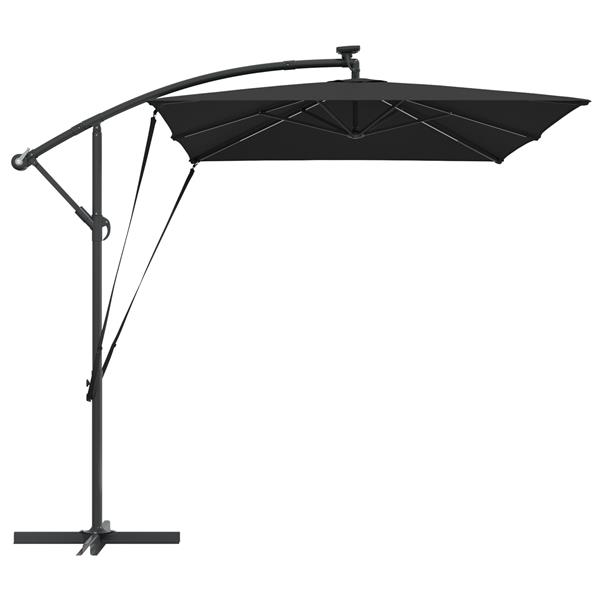 Grote foto vidaxl cantilever banana parasol met slot zwart 294 x 200 x 254 cm tuin en terras overige tuin en terras