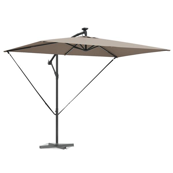 Grote foto vidaxl cantilever banana parasol met slot taupe 294 x 200 x 254 cm tuin en terras overige tuin en terras