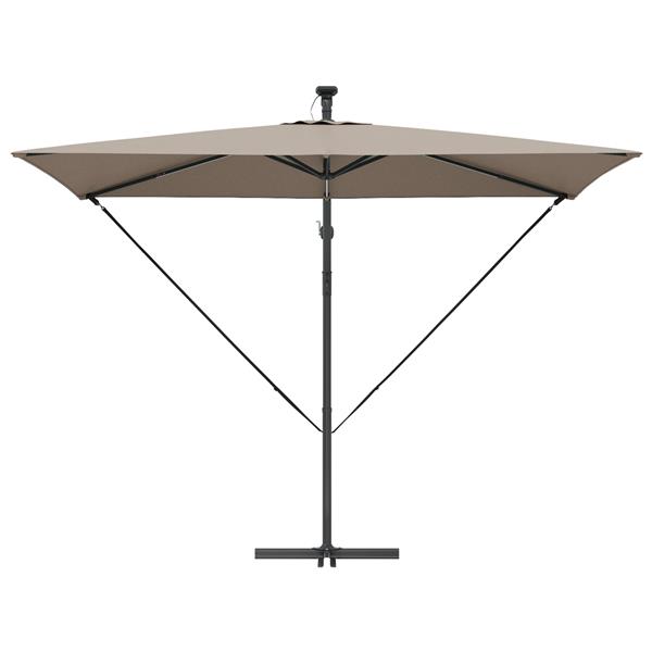 Grote foto vidaxl cantilever banana parasol met slot taupe 294 x 200 x 254 cm tuin en terras overige tuin en terras
