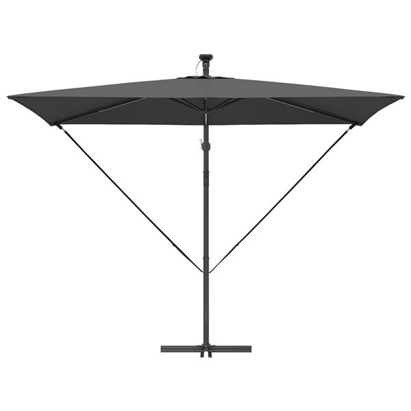 Grote foto vidaxl cantilever banana parasol met slot antraciet 294 x 200 x 254 cm tuin en terras overige tuin en terras