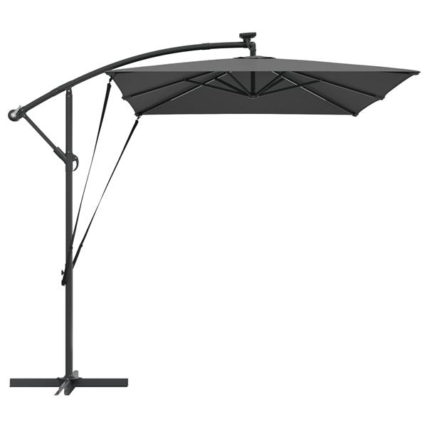 Grote foto vidaxl cantilever banana parasol met slot antraciet 294 x 200 x 254 cm tuin en terras overige tuin en terras